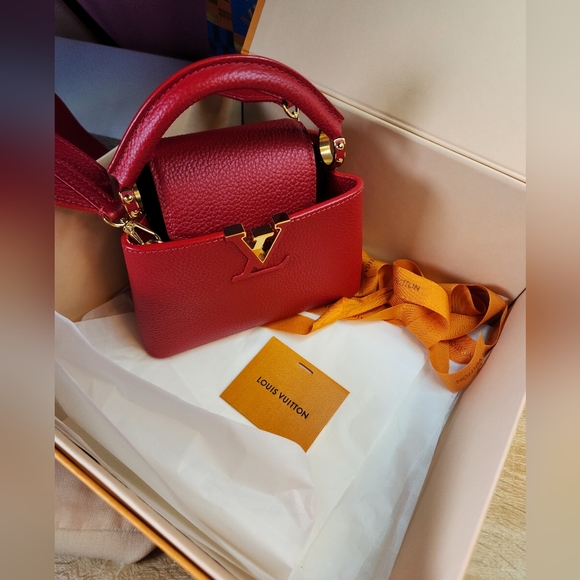 LV Capucine Mini Taurillion Scarlett BRAND NEW NEVER BEEN USED NWT - Picture 8 of 12